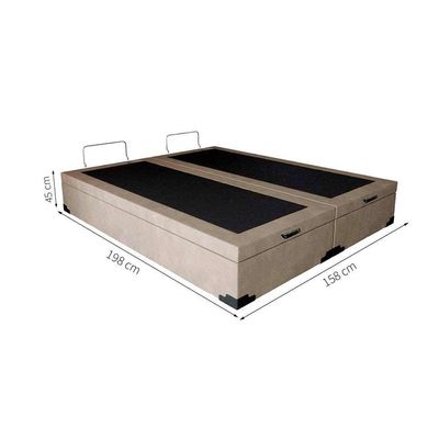Base para Cama Box Queen Martin Premium com Baú Suede (45x158x198) Bege