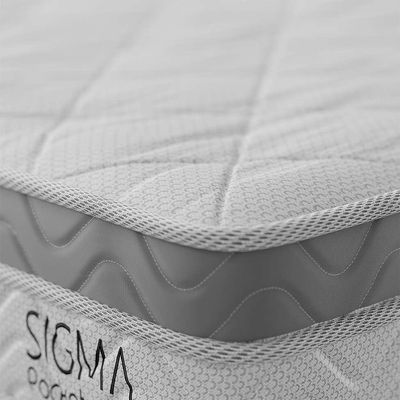 Cama Box com Colchão Queen Sigma Molas Ensacadas (22x158x198) Branco e Cinza