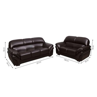 Conjunto de Sofás 2 e 3 Lugares Lisboa Marrom