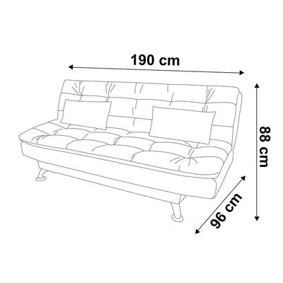Sofá-Cama 3 Lugares Casal Premium Suede Velvet Bege