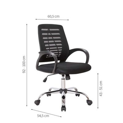 Cadeira de Escritório Secretária Giratória Light Preta