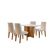 Conjunto de Mesa de Jantar Berlim II com Tampo de Vidro Off White e 4 Cadeiras Grécia Veludo Creme