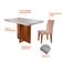 Conjunto de Mesa de Jantar Berlim II com Tampo de Vidro Off White e 4 Cadeiras Grécia Veludo Creme
