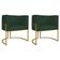 Kit 02 Poltronas Decorativas Luna Base De Ferro Dourado Linho Verde