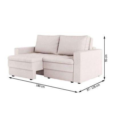 Sofá 3 Lugares Retrátil Berna Linho Cru 180 cm