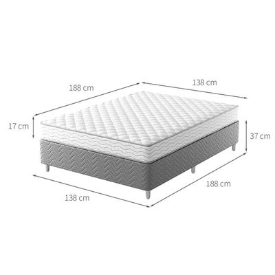 Cama Box com Colchão Casal Howie Espuma D33 (17x138x188) Branco e Cinza