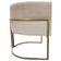 Poltrona Decorativa Recepção Luna Suede Base Ferro Champagne Bege Suede