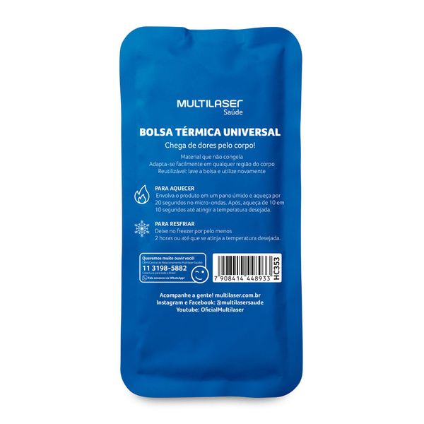 Bolsa Térmica de Gel Azul - Multilaser Saúde - HC353 HC353 Bolsa Térmica de Gel Azul - Multilaser Saúde - HC353 HC353