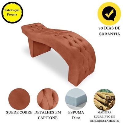 Maca Estofada Capitonê Clínica Salão Estética Suede Eduarda cobre