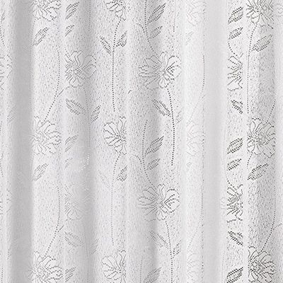 Cortina Jade  Renda Floral 2,00M X 2,50M Porta Balcão Branca