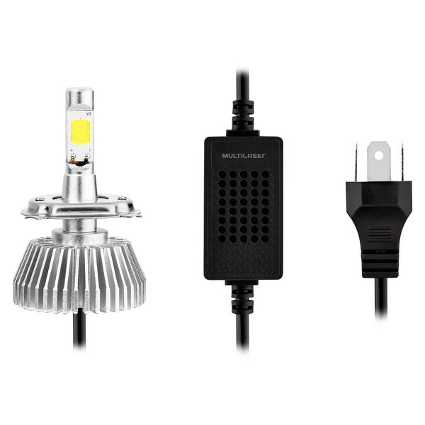1 Par De Lâmpadas Automotiva Multilaser Super Led H3 12V 55W 6200K - AU824 AU824