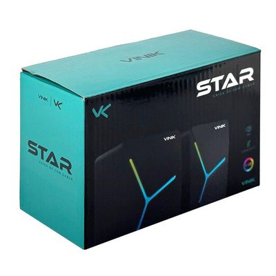 Caixa De Som Gamer Vinik Star 6w 2.0 Led Rainbow - Vspkg6wst