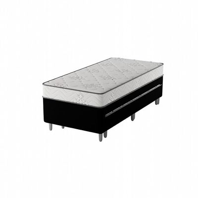 Cama Box Conjugada Solteiro Premier Unibox Molas Ensacadas (63x88x188) com Cama Auxiliar Preta