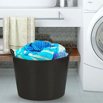 Balde Cesto Organizador Multiuso Preto Cesta 42L e 20L