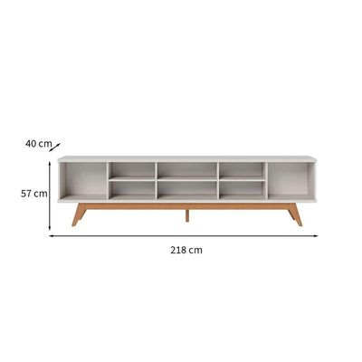 Rack Fortaleza Off White e Freijó 218 cm