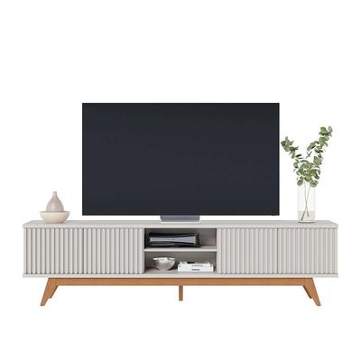 Rack Fortaleza Off White e Freijó 218 cm