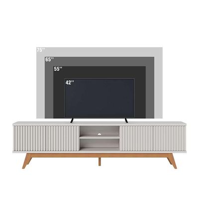 Rack Fortaleza Off White e Freijó 218 cm
