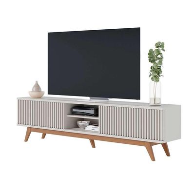Rack Fortaleza Off White e Freijó 218 cm