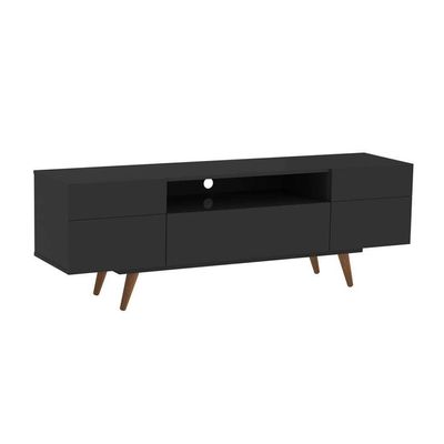 Rack Retrô Paris Preto 162 cm
