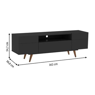 Rack Retrô Paris Preto 162 cm