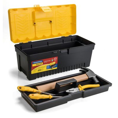 Caixa Plastica para Ferramentas 17" Tramontina com Bandeja Removivel