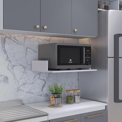 Suporte Suspenso Para Micro-ondas Forno 60x40 cm Class L03 Branco - Lyam Decor