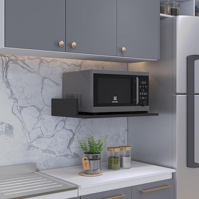 Suporte Suspenso Para Micro-ondas Forno 60x40 cm Class L03 Preto - Lyam Decor
