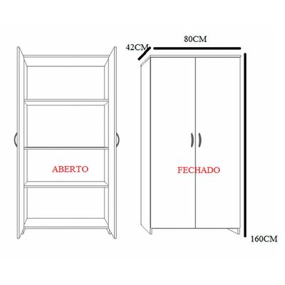 Armário de Escritório New City 2 PT Cinza 160 cm