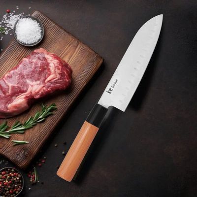 Faca Santoku Japan Sulcos Lâmina Aço Inox Chef Profissional
