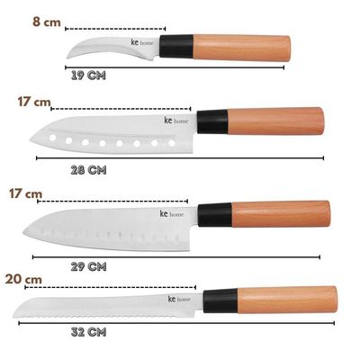 Faca Santoku Japan Sulcos Lâmina Aço Inox Chef Profissional