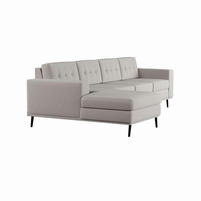 Sofá 4 Lugares Surprised com Chaise Esquerdo Pé Palito Linho Cotton Cru