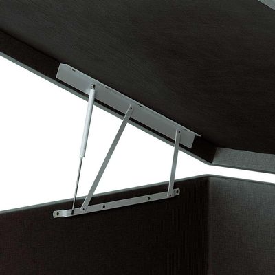 Base para Cama Box Solteiro Guldi com Baú Linho (47x88x188 cm) Cinza