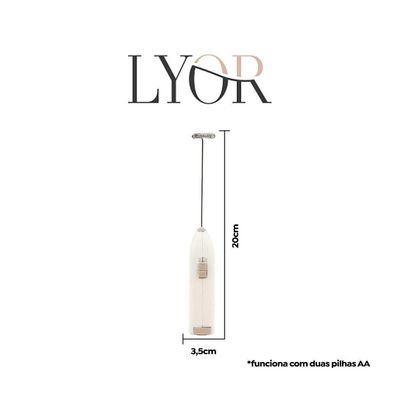Mini Mixer Elétrico Para Bebidas Inox E Plástico Branco Lyor