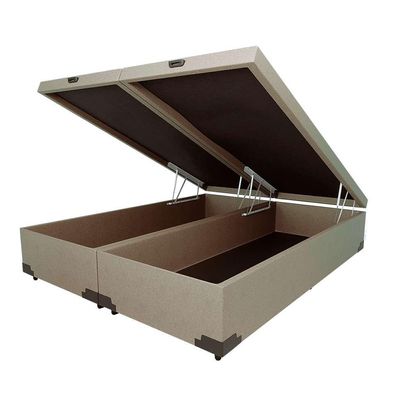 Base para Cama Box Queen Martin Premium com Baú Linho (47x158x198 cm) Cru