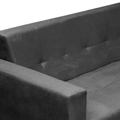 Sofá 2 Lugares Vitrola Suede Cinza