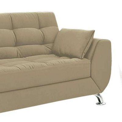 Conjunto de Sofá 2 e 3 Lugares Larissa Suede Bege