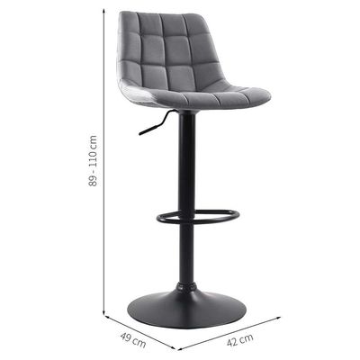 Conjunto com 2 Banquetas Giratórias Kinney Cinza