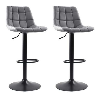 Conjunto com 2 Banquetas Giratórias Kinney Cinza