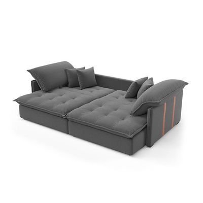 Sofá Retrátil Sem Caixa 3 lugares Solomons Velosuede Grafite