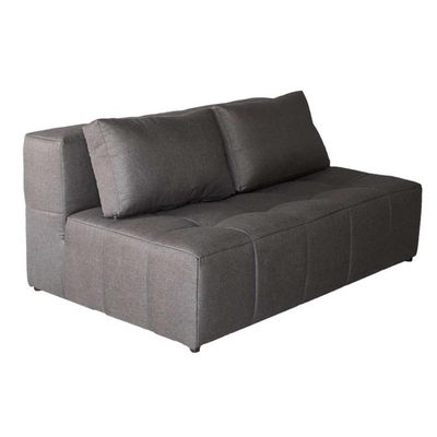 Sofá Modular 2 Lugares com Puff Soho Linho Grafite