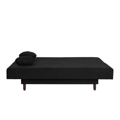 Sofá-Cama Casal 3 Lugares Jimmy Suede Preto