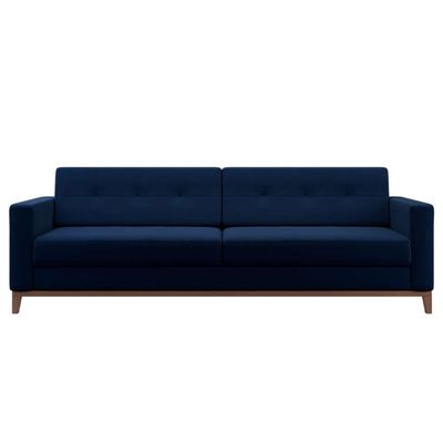 Sofá 3 Lugares Living Linho Cotton Azul Marinho 210 cm