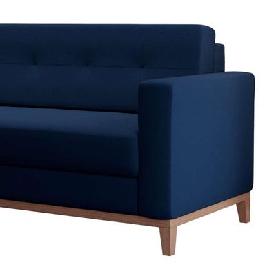 Sofá 3 Lugares Living Linho Cotton Azul Marinho 210 cm