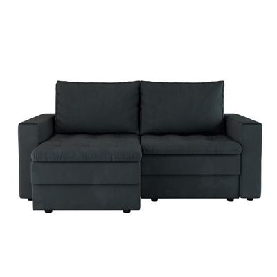 Sofá 3 Lugares Retrátil Berna Suede Grafite 180 cm