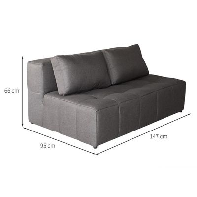 Sofá 2 Lugares Modular Soho Linho Grafite