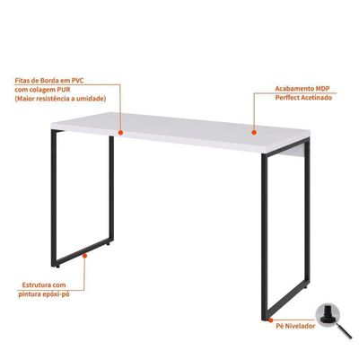 Mesa de Escritório Studio Branca 120 cm