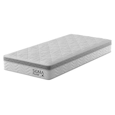Colchão Solteirão Sigma Molas Ensacadas (22x108x198) Branco e Cinza