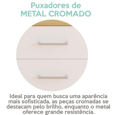 Gaveteiro Multiuso Tampo Tamburato 40cm Olmo Branco Tok Arty Olmo Branco