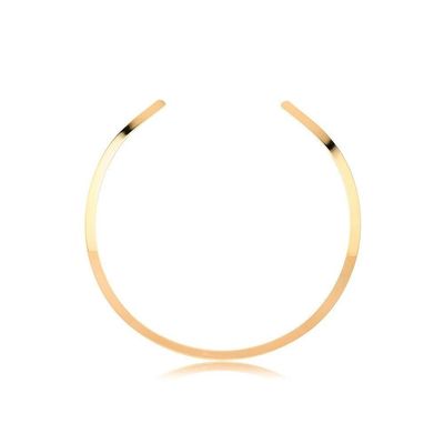 Colar Aro Chato 5mm Banhado A Ouro 18k