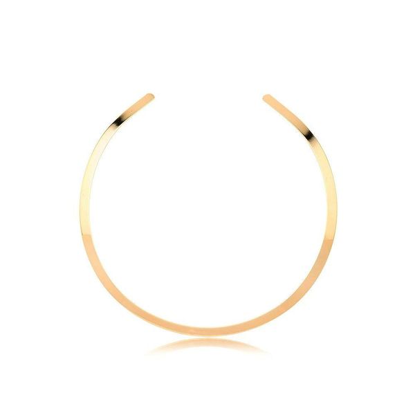 Colar Aro Chato 5mm Banhado A Ouro 18k